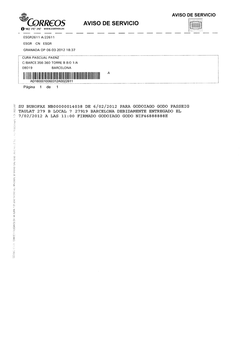 Acuse de recibo II