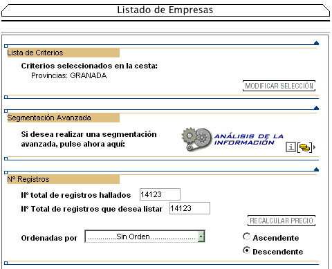 Ejemplo Listado de Empresas