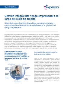 Portada de la guía práctica de Experian sobre gestión integral del riesgo empresarial durante todo el ciclo de crédito.