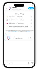 Experian y AI Sponsored Snaps.