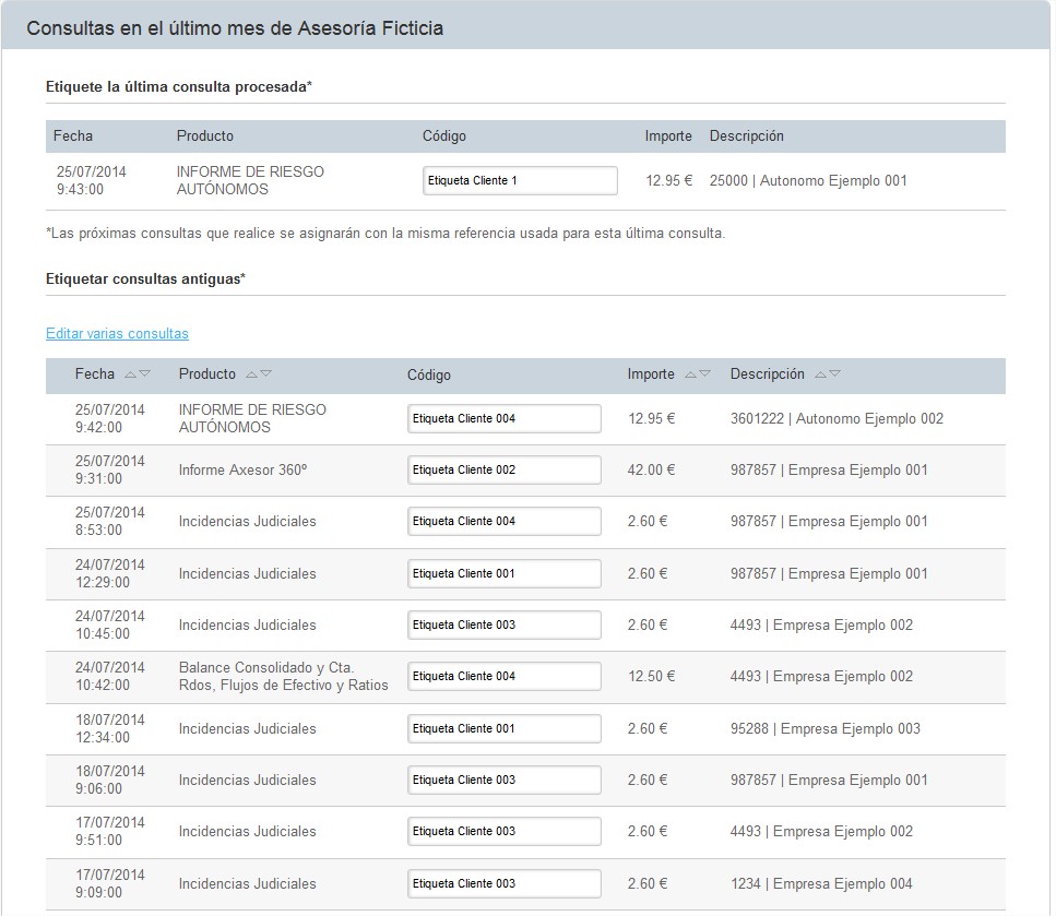 Módulo referenciar consumo a cliente. Vista general Módulo referenciar consumo a cliente. Vista general