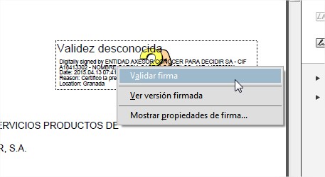 Propiedades de la firma Propiedades de la firma