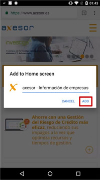 Añadir acceso directo Android Añadir acceso directo Android