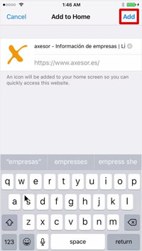 Añadir acceso directo iOS Añadir acceso directo iOS