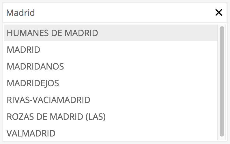 Resultado búsqueda municipios