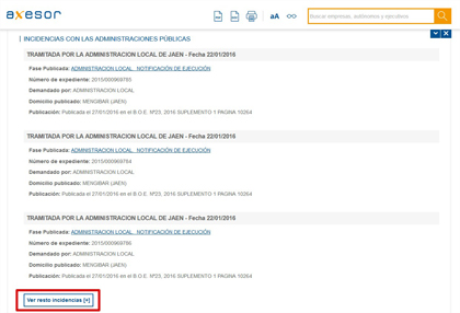 Incidencias judiciales