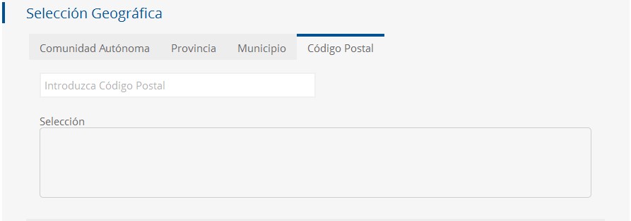 Selección Código Postal