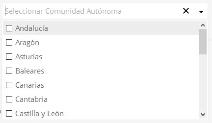 Selector Comunidad Autónoma Selector Comunidad Autónoma