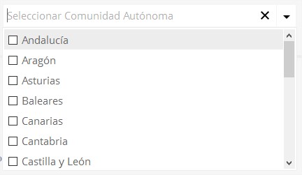 Selector Comunidad Autónoma