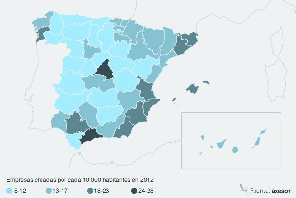 Mapa creacion empresas