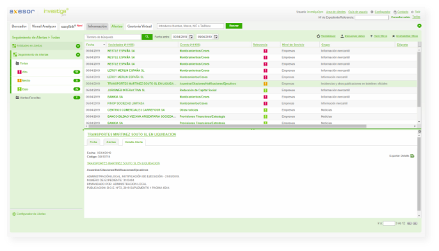 investiga® pro. Seguimiento continuo a través de alertas