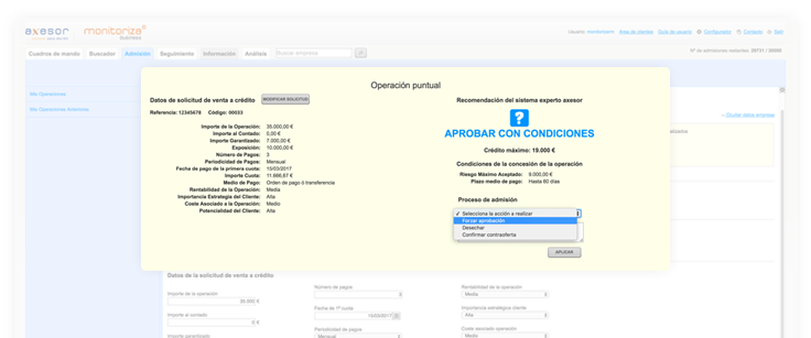 Admisión monitoriza business. Gestión del riesgo de crédito Admisión monitoriza business. Gestión del riesgo de crédito