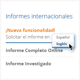 Ahora los informes internacionales, también en inglés