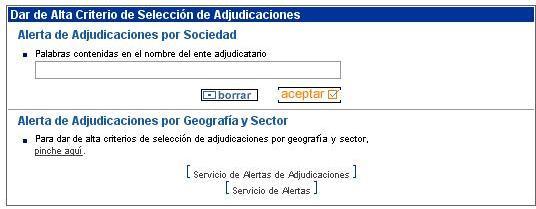 Ejemplo Dar de Alta Criterio de Selección de Adjudicaciones