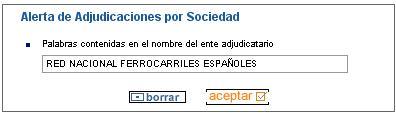 Ejemplo alerta adjudicaciones por sociedad Ejemplo alerta adjudicaciones por sociedad
