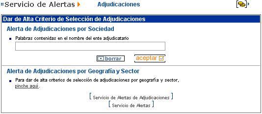 Ejemplo suscripción alerta adjudicaciones Ejemplo suscripción alerta adjudicaciones