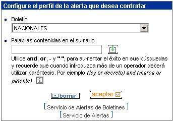 Ejemplo añadir alerta boletín