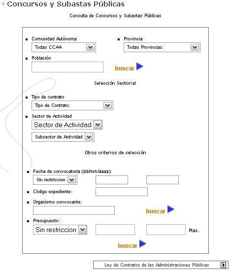 Ejemplo formulario búsqueda de concurso y subasta pública Ejemplo formulario búsqueda de concurso y subasta pública